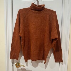 Double Zero Cozy Brown Turtleneck Sweater, Size Medium